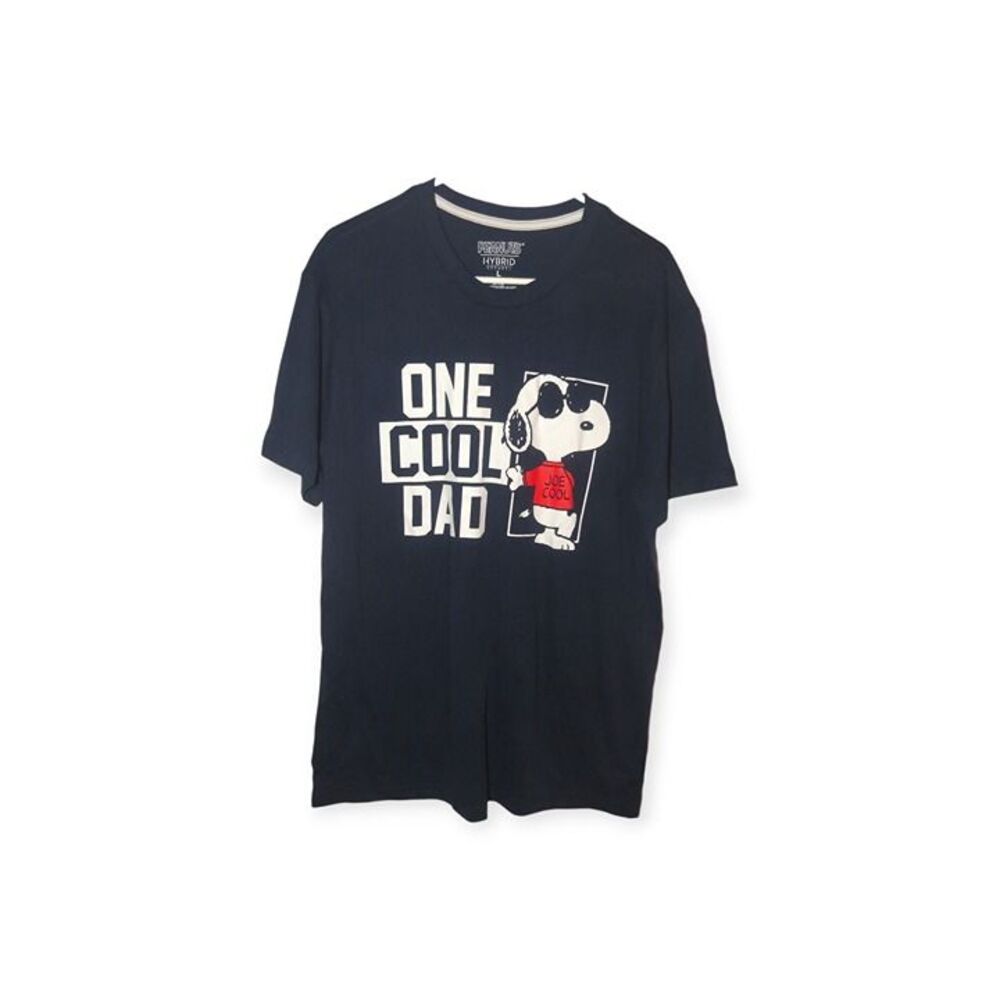 Men's Peanuts Cool Dad Short Sleeve T-Shirt - Navy Blue L